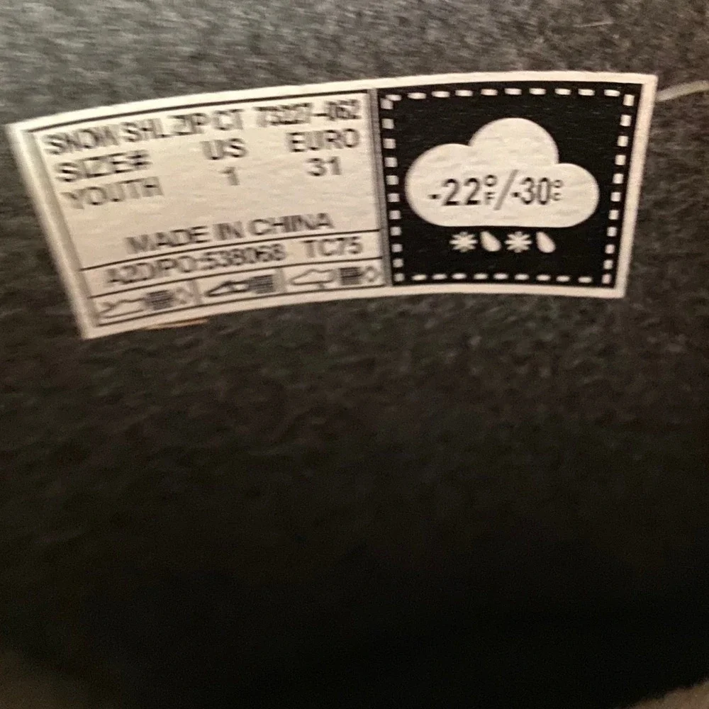 Bogs Snow Boots Youth 1 Winter Boots Gray Blue Waterproof Flaw